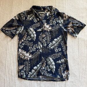 Sz S - Batek Bay Navy Men’s Hawaiian Shirt Button Up